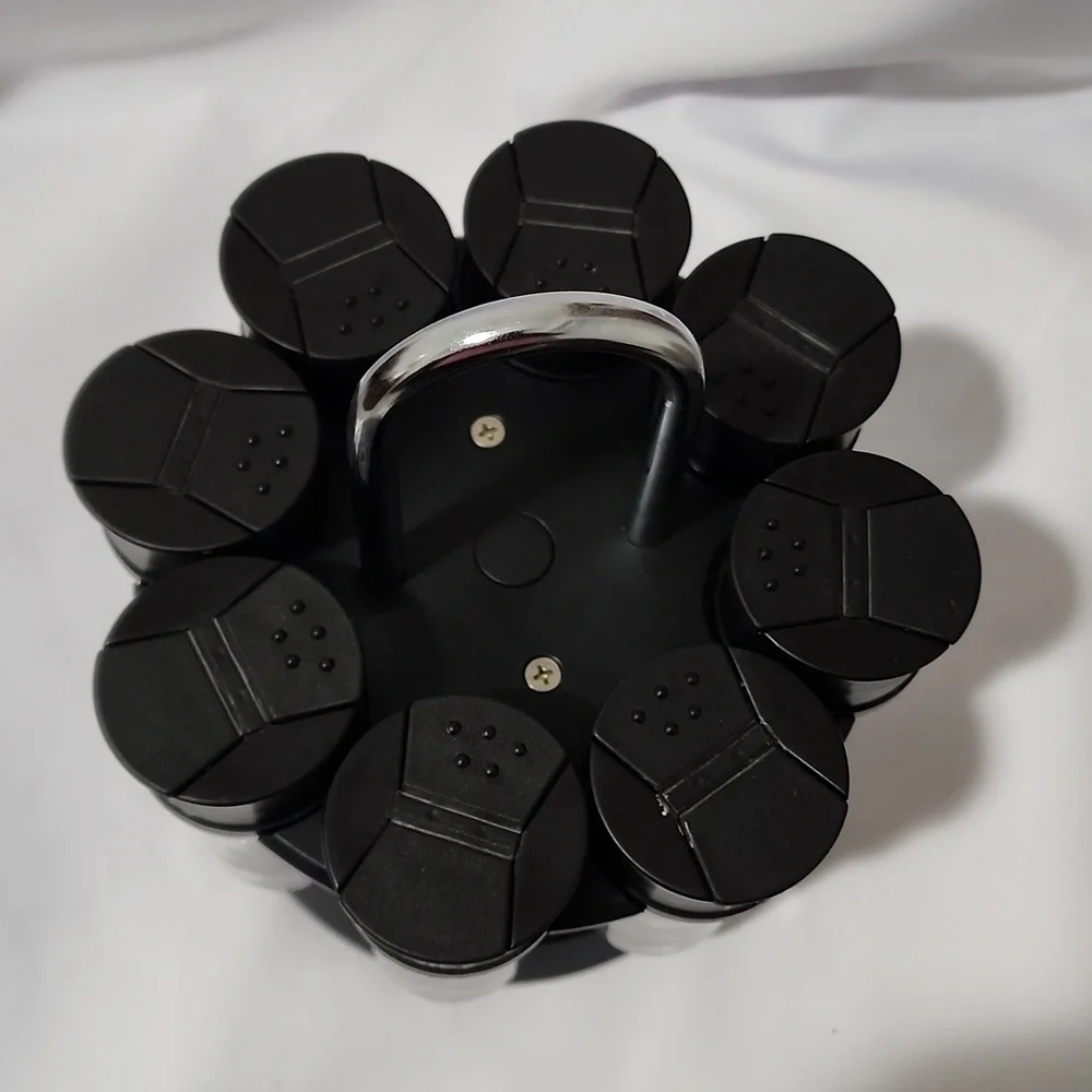 Spice Rack with 8 Jars, metal rotating carousel